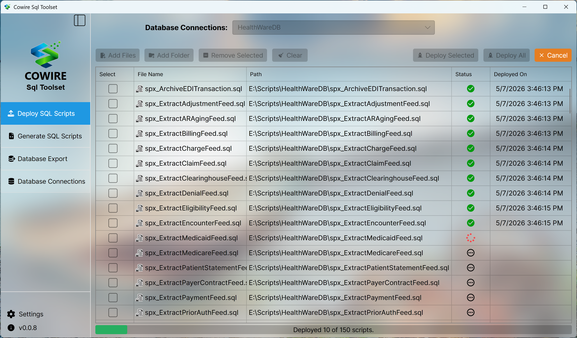 Cowire SQL Toolset Screenshot